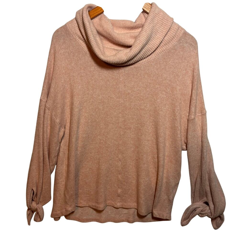 Anthropologie Saturday Sunday Oversized Cowl Neck Light Pink Sweater Size M
